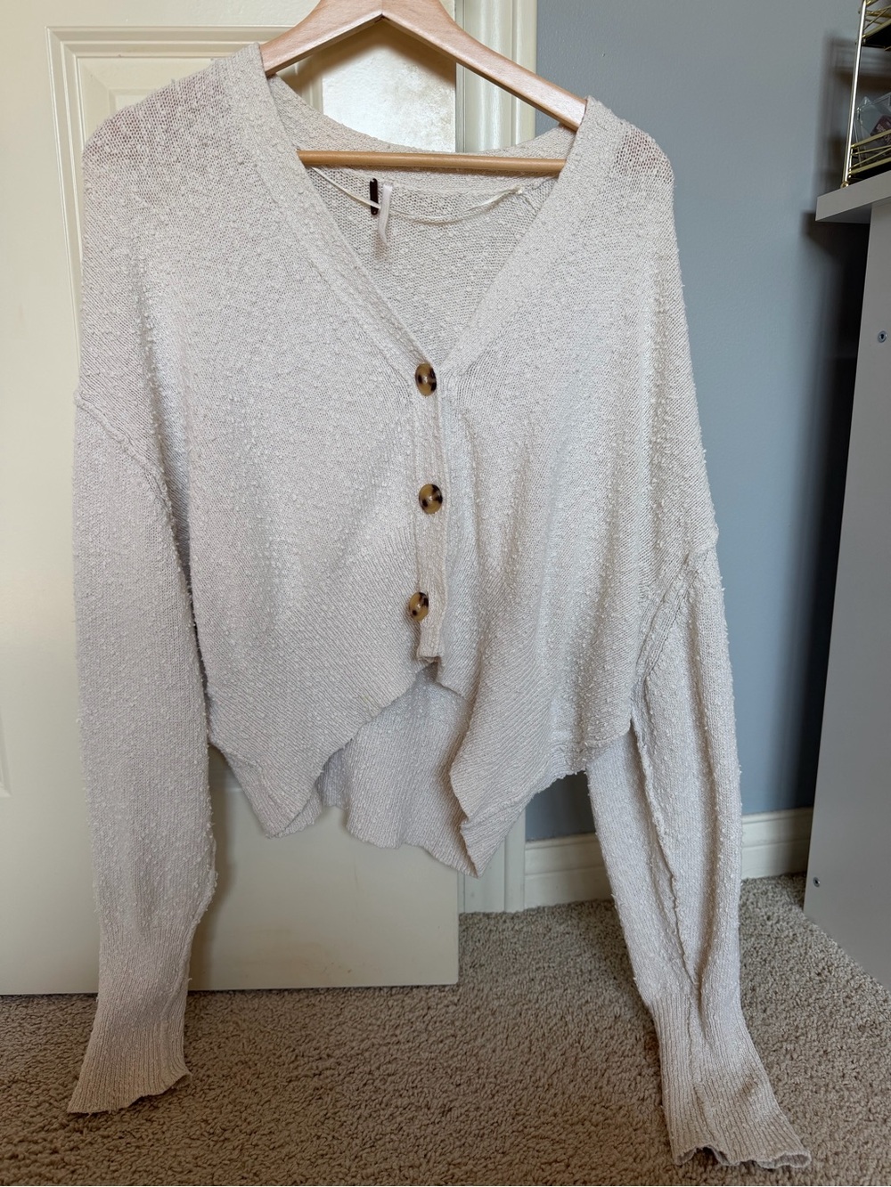 Free People Found My Friend Cream Cardigan S